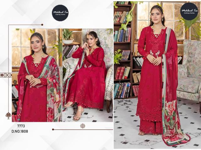 Mehboob Tex 1808 And 1809 catalog Chiffon Dupatta original pakistani suits wholesale india