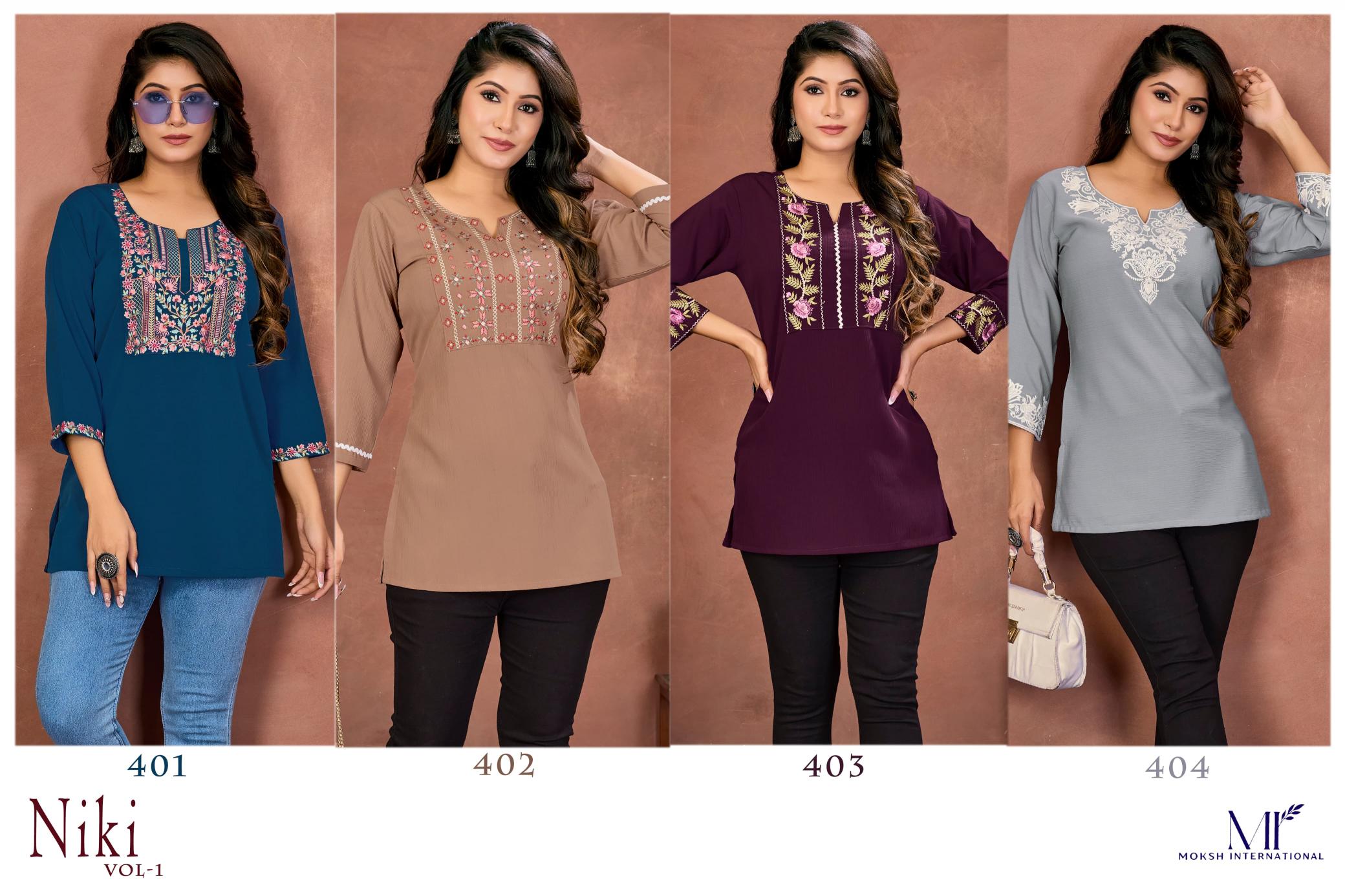 Moksh International Niki Vol 1 catalog selfie short kurtis wholesale