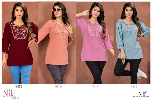 Moksh International Niki Vol 2 catalog kurtis tops wholesale manufacturer
