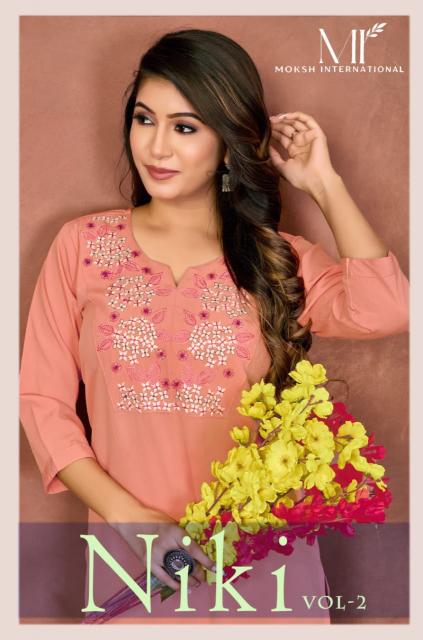 Moksh International Niki Vol 2 catalog kurtis tops wholesale manufacturer