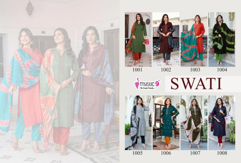 Mystic 9 Swati vol 1 catalog wholesale kurti manufacturer in surat