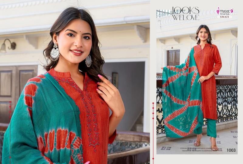 Mystic 9 Swati vol 1 catalog wholesale kurti manufacturer in surat