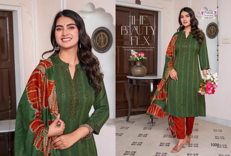 Mystic 9 Swati vol 1 catalog wholesale kurti manufacturer in surat