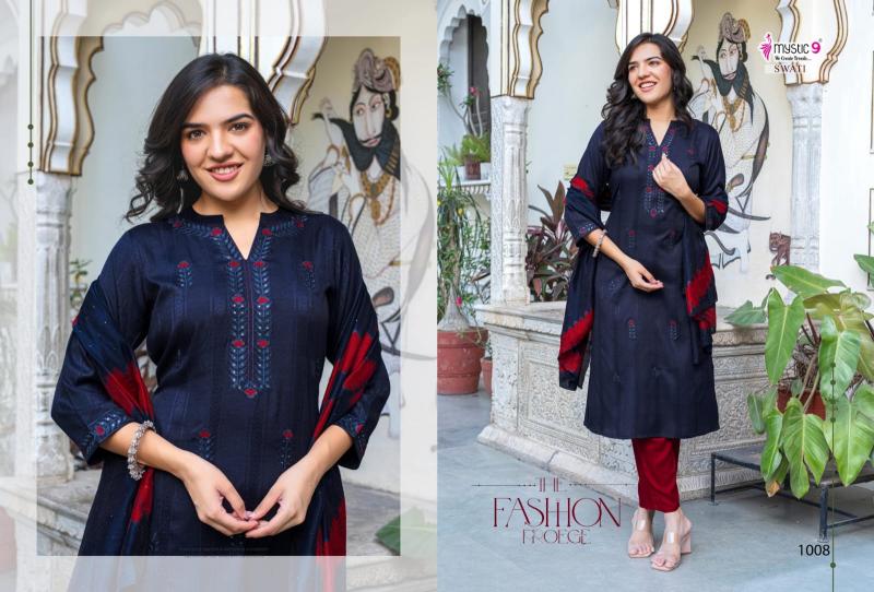 Mystic 9 Swati vol 1 catalog wholesale kurti manufacturer in surat