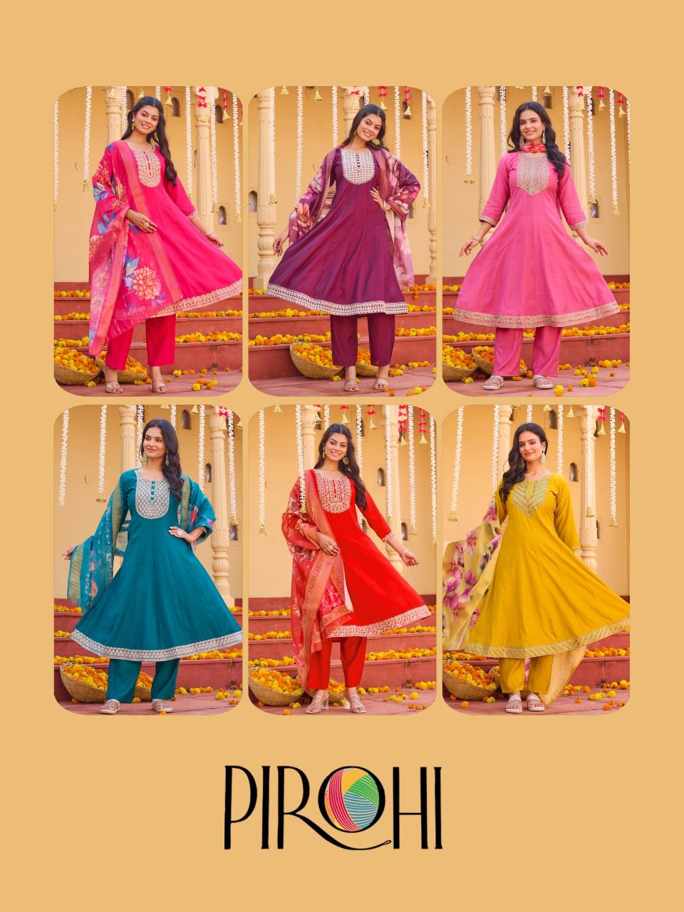 Pirohi Anarkali catalog branded kurti wholesale