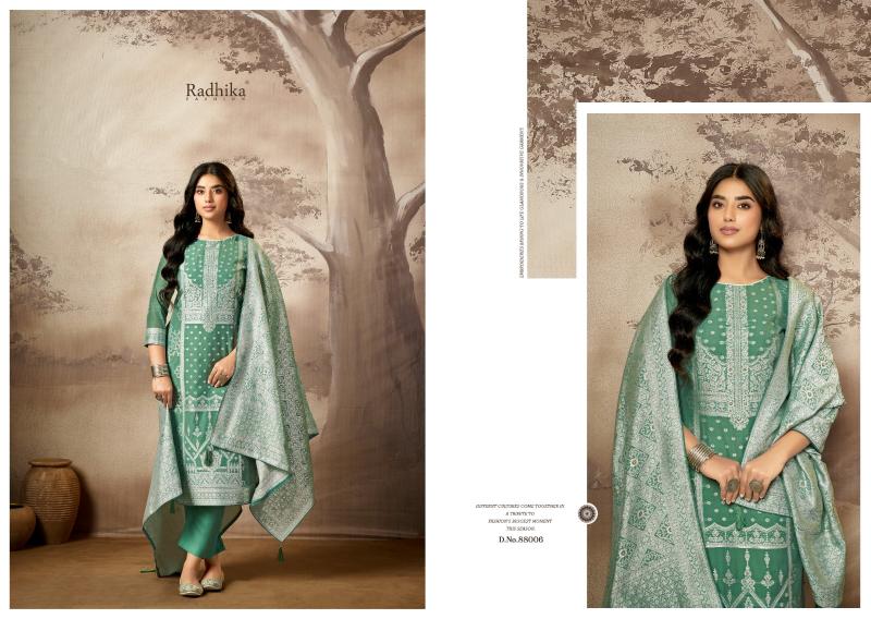 Radhika Azara Banarasi Adha Vol 8 catalog Cotton Jacquard dress materials wholesale in kakinada