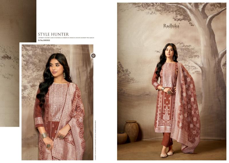 Radhika Azara Banarasi Adha Vol 8 catalog Cotton Jacquard dress materials wholesale in kakinada