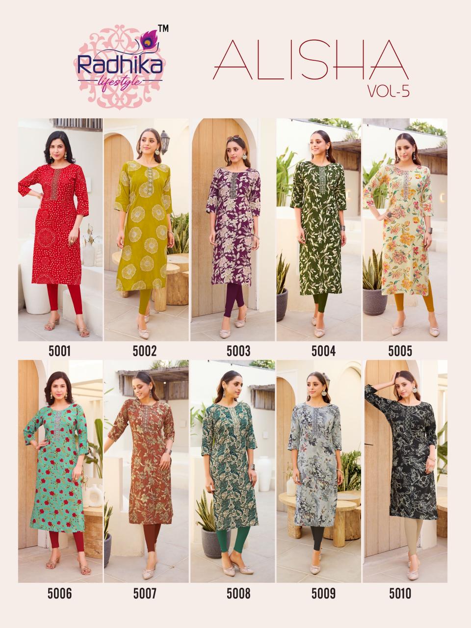Radhika LifeStyle Alisha Vol 5 Catalog lucknowi kurtis wholesale market in delhi