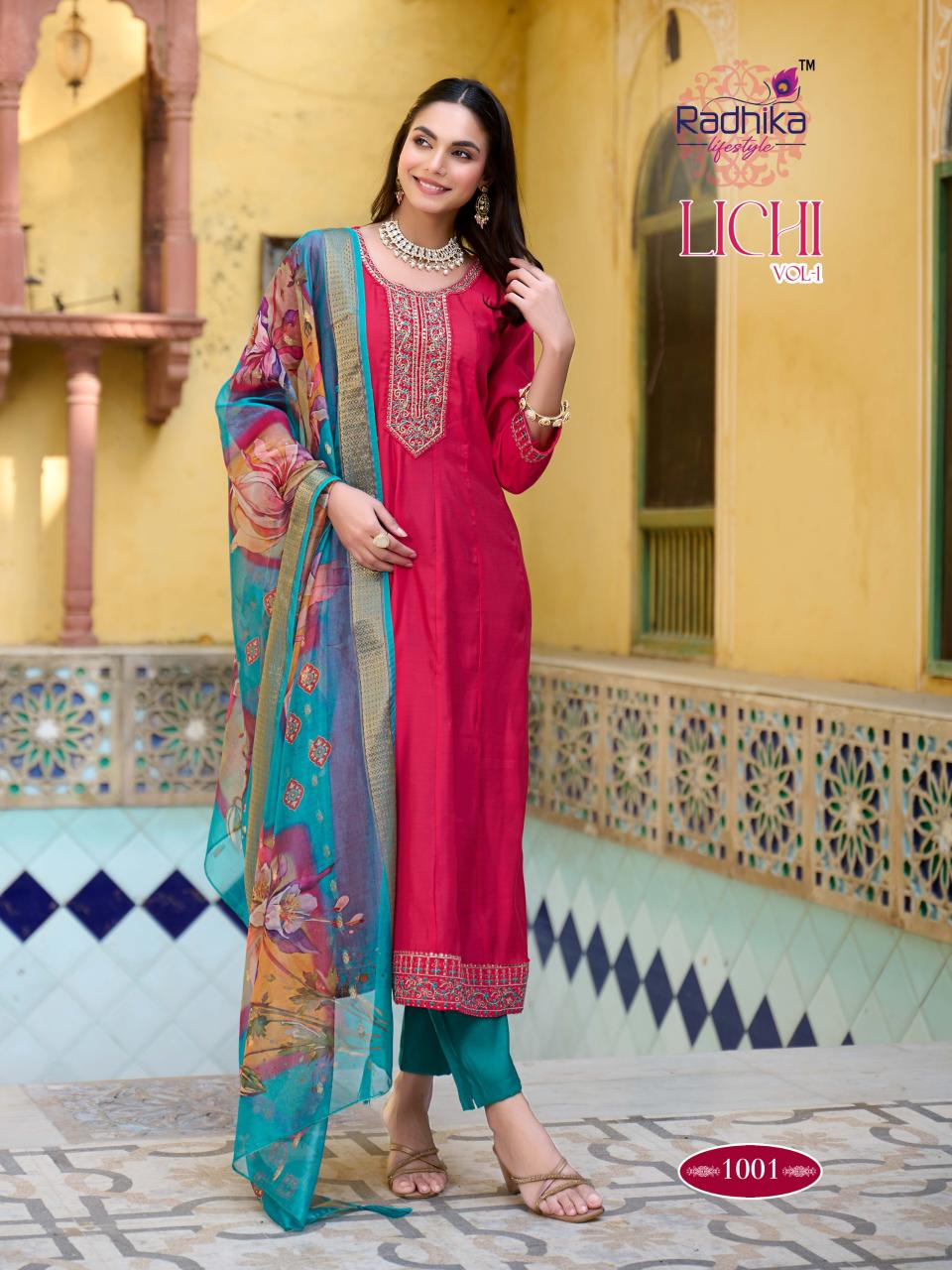 Radhika LifeStyle Lichi vol 1 catalog kurti with dupatta wholesale
