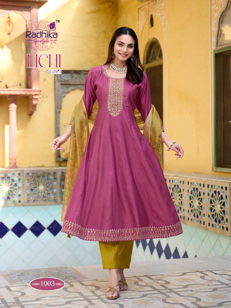 Radhika LifeStyle Lichi vol 1 catalog kurti with dupatta wholesale