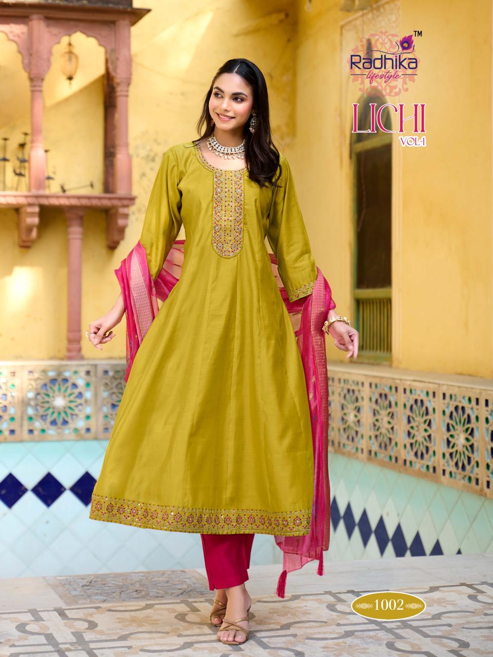 Radhika LifeStyle Lichi vol 1 catalog kurti with dupatta wholesale