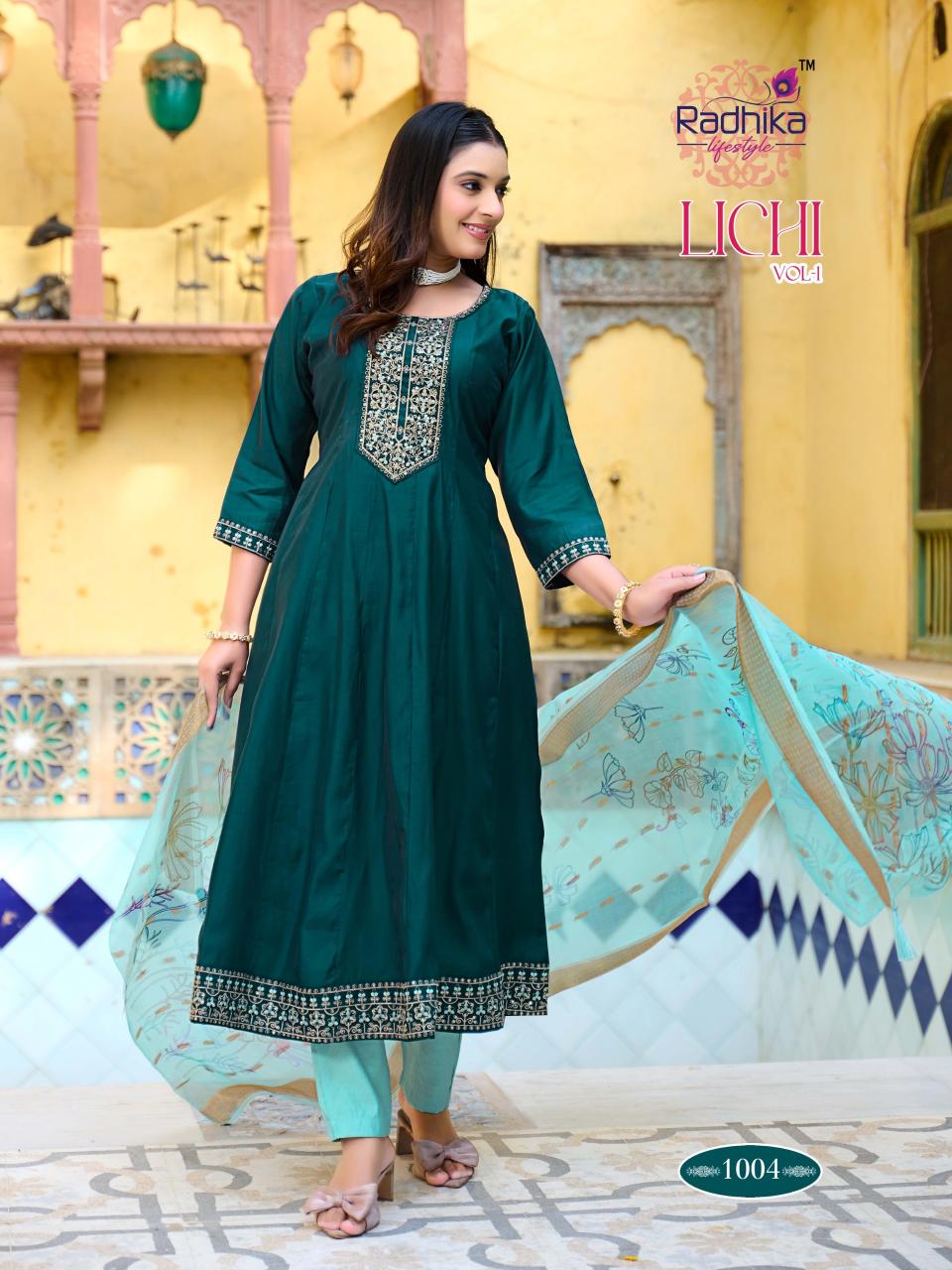 Radhika LifeStyle Lichi vol 1 catalog kurti with dupatta wholesale