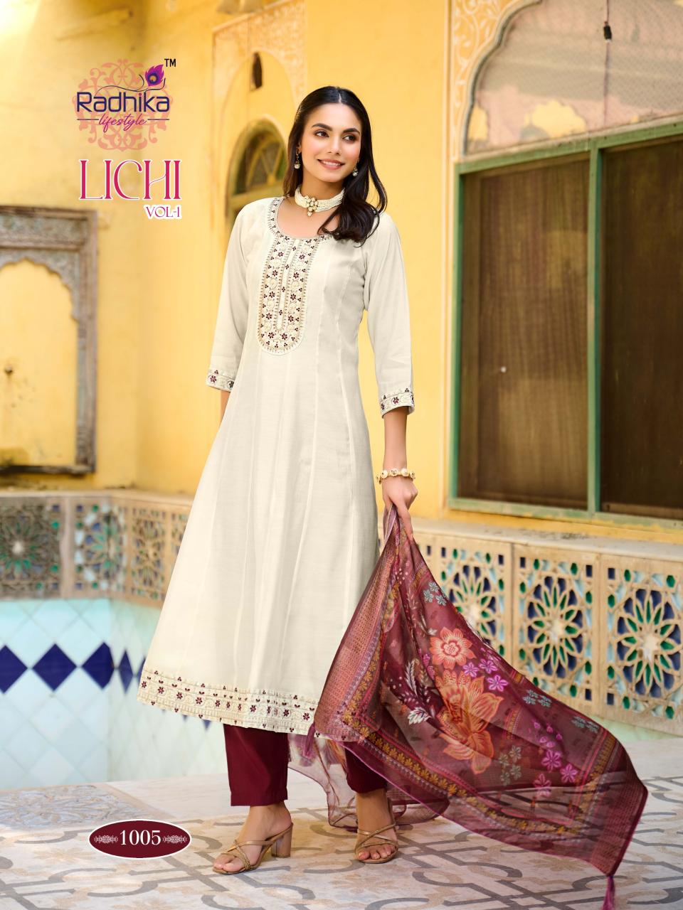 Radhika LifeStyle Lichi vol 1 catalog kurti with dupatta wholesale