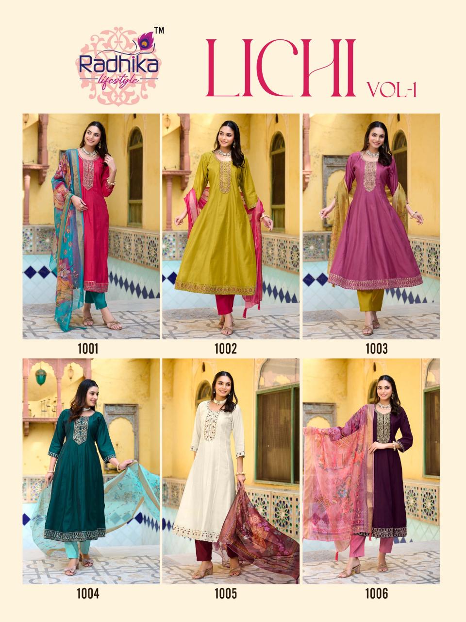 Radhika LifeStyle Lichi vol 1 catalog kurti with dupatta wholesale