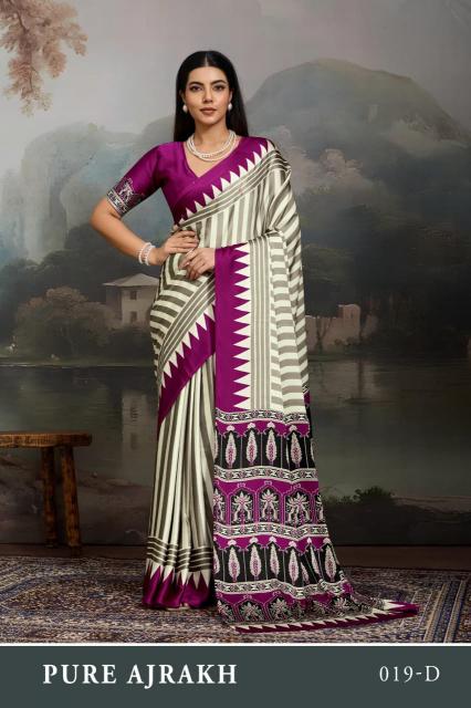 Rajtex Pure Ajrakh 19 catalog surat fabric wholesale saree
