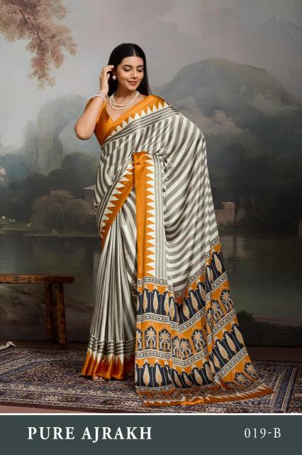 Rajtex Pure Ajrakh 19 catalog surat fabric wholesale saree