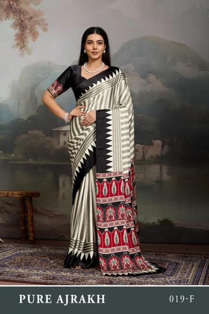 Rajtex Pure Ajrakh 19 catalog surat fabric wholesale saree