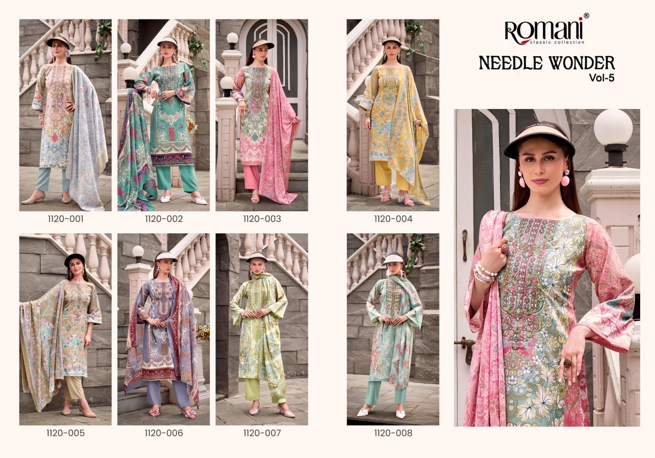 Romani Needle Wonder vol 5 catalog ladies dress material wholesalers in jaipur