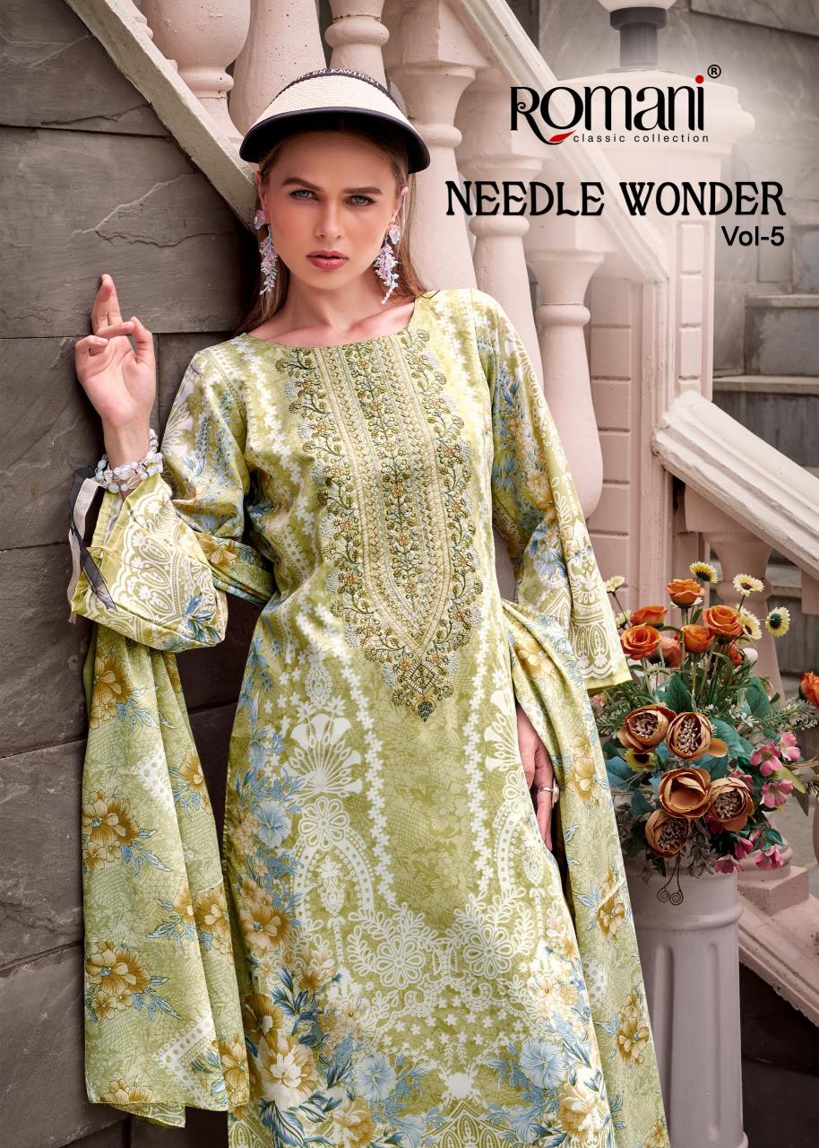 Romani Needle Wonder vol 5 catalog ladies dress material wholesalers in jaipur