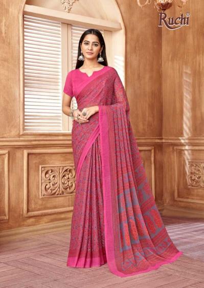 Ruchi Star Chiffon 178 catalog pure chiffon sarees wholesale surat