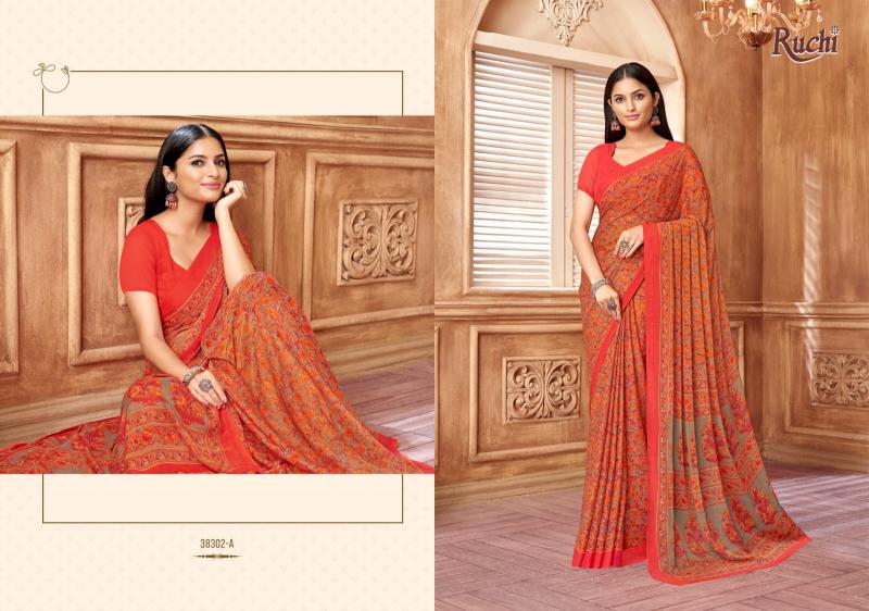 Ruchi Star Chiffon 178 catalog pure chiffon sarees wholesale surat