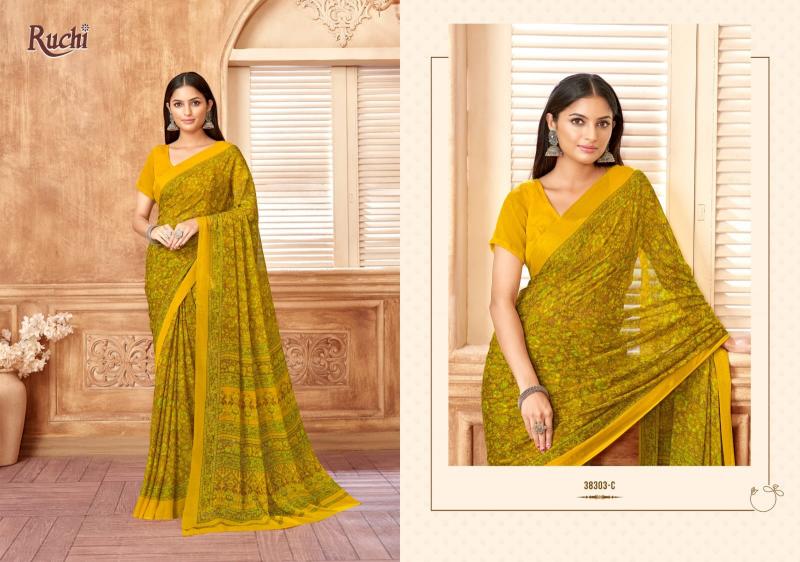 Ruchi Star Chiffon 178 catalog pure chiffon sarees wholesale surat
