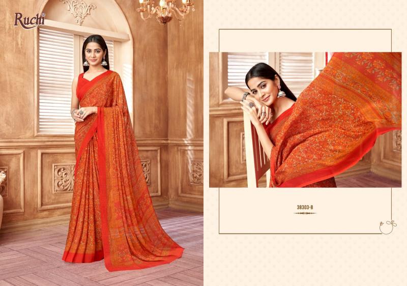 Ruchi Star Chiffon 178 catalog pure chiffon sarees wholesale surat