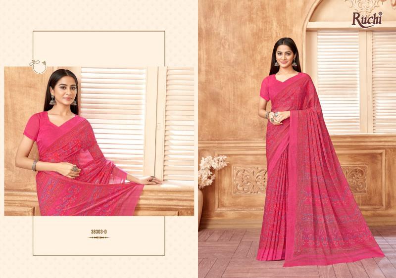 Ruchi Star Chiffon 178 catalog pure chiffon sarees wholesale surat