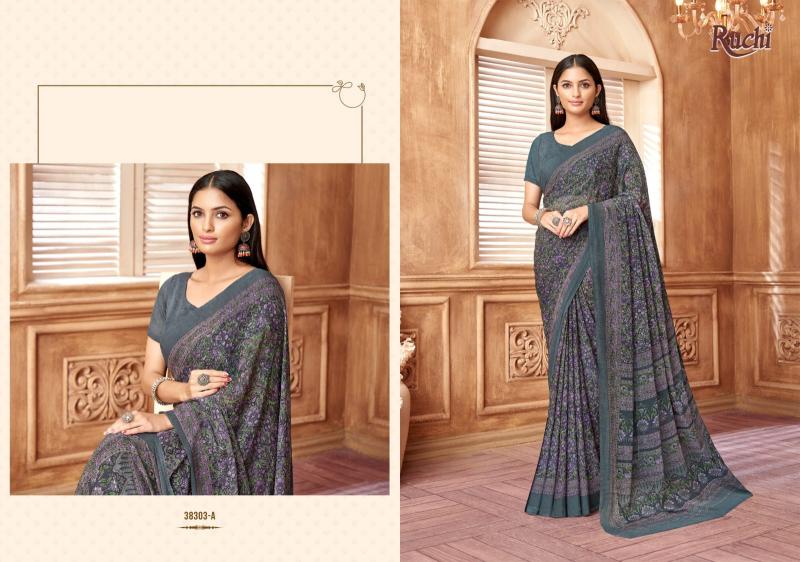 Ruchi Star Chiffon 178 catalog pure chiffon sarees wholesale surat