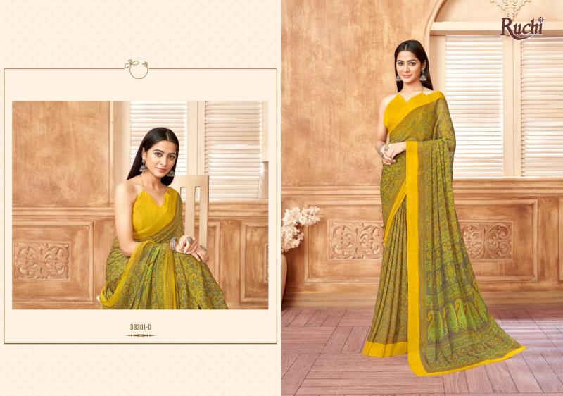 Ruchi Star Chiffon 178 catalog pure chiffon sarees wholesale surat