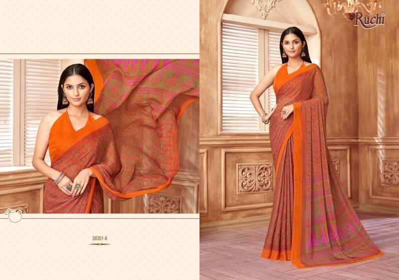 Ruchi Star Chiffon 178 catalog pure chiffon sarees wholesale surat