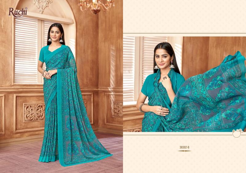 Ruchi Star Chiffon 178 catalog pure chiffon sarees wholesale surat