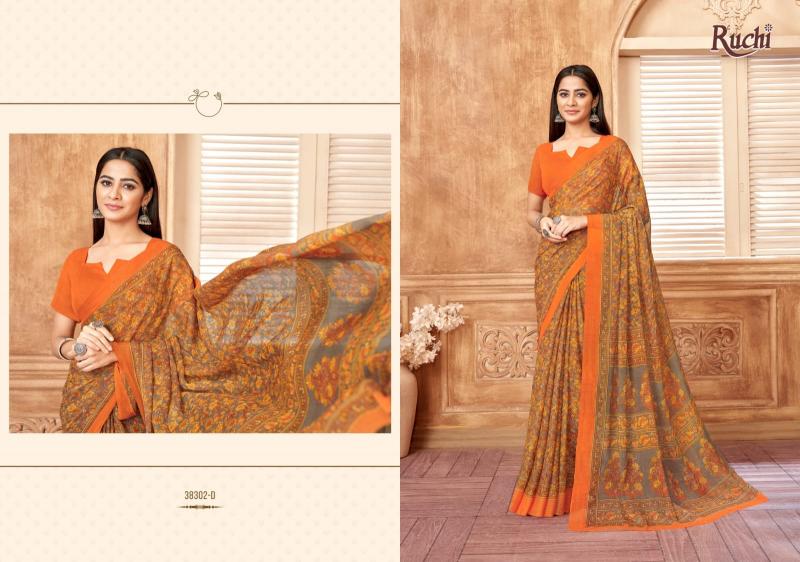 Ruchi Star Chiffon 178 catalog pure chiffon sarees wholesale surat