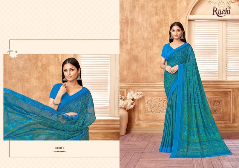 Ruchi Star Chiffon 178 catalog pure chiffon sarees wholesale surat