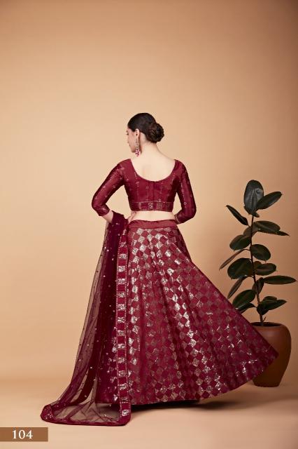 Sabella 104 Red catalog red bridal lehenga online india