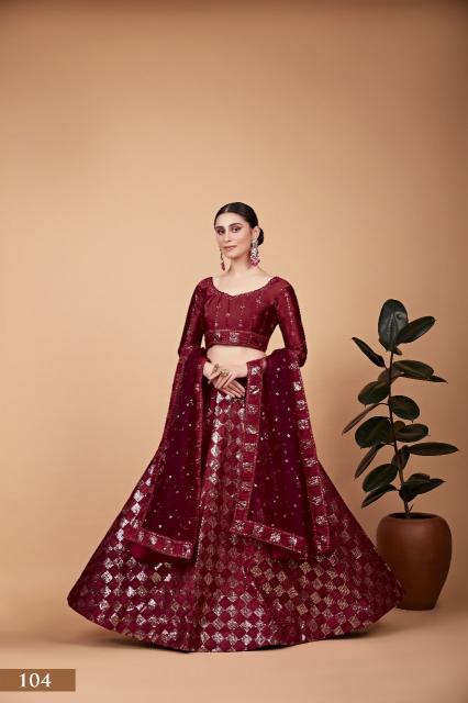 Sabella 104 Red catalog red bridal lehenga online india