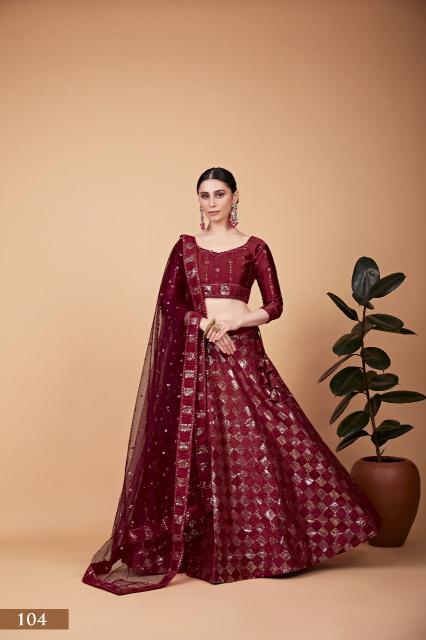 Sabella 104 Red catalog red bridal lehenga online india