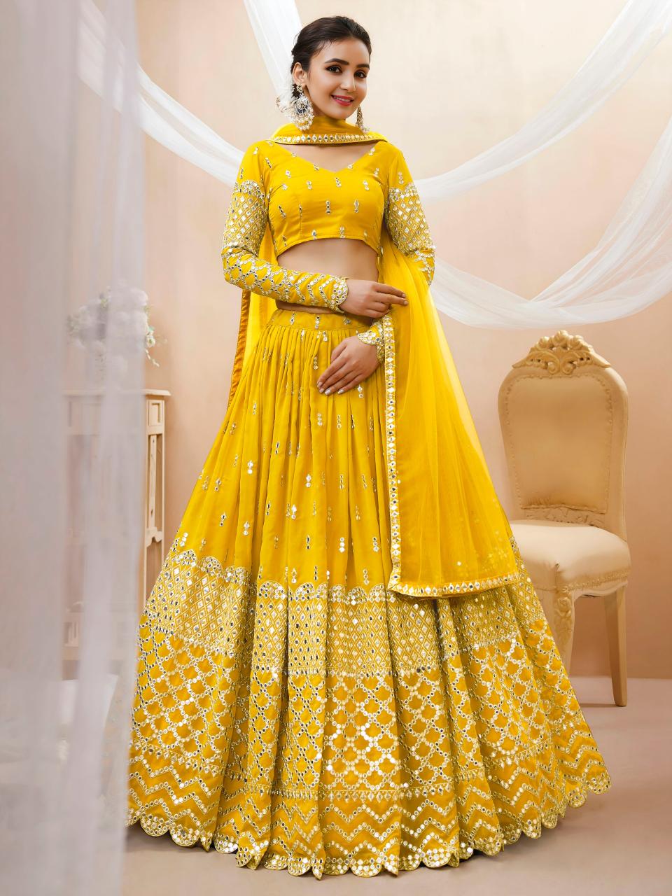 Sabella 303 Yellow catalog yellow lehenga online india