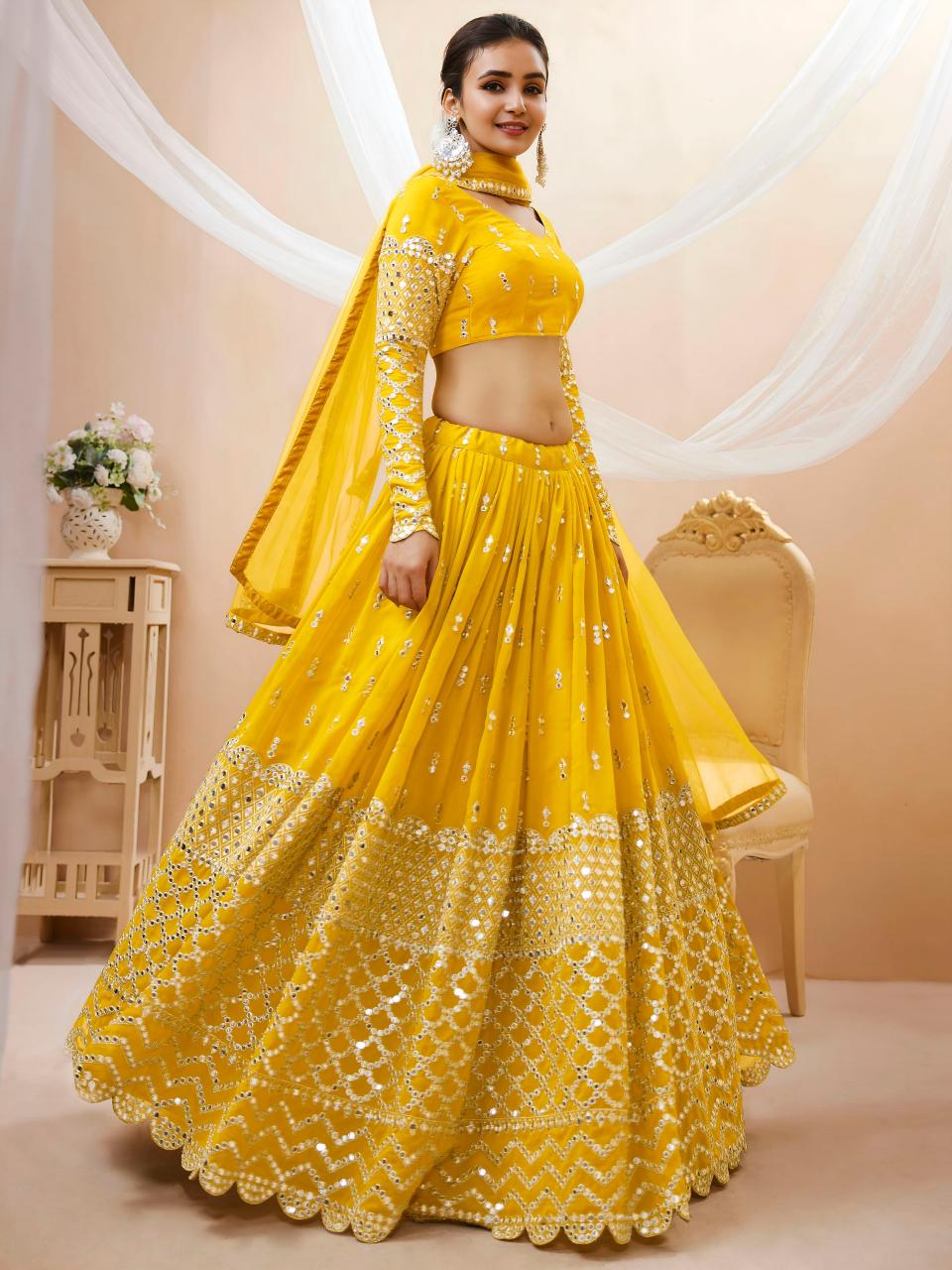 Sabella 303 Yellow catalog yellow lehenga online india
