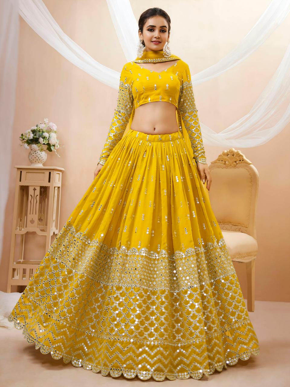 Sabella 303 Yellow catalog yellow lehenga online india