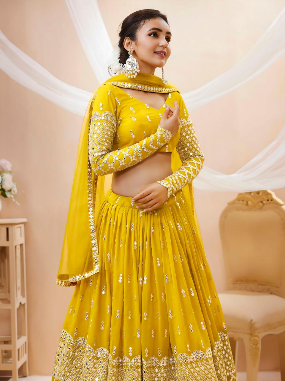 Sabella 303 Yellow catalog yellow lehenga online india