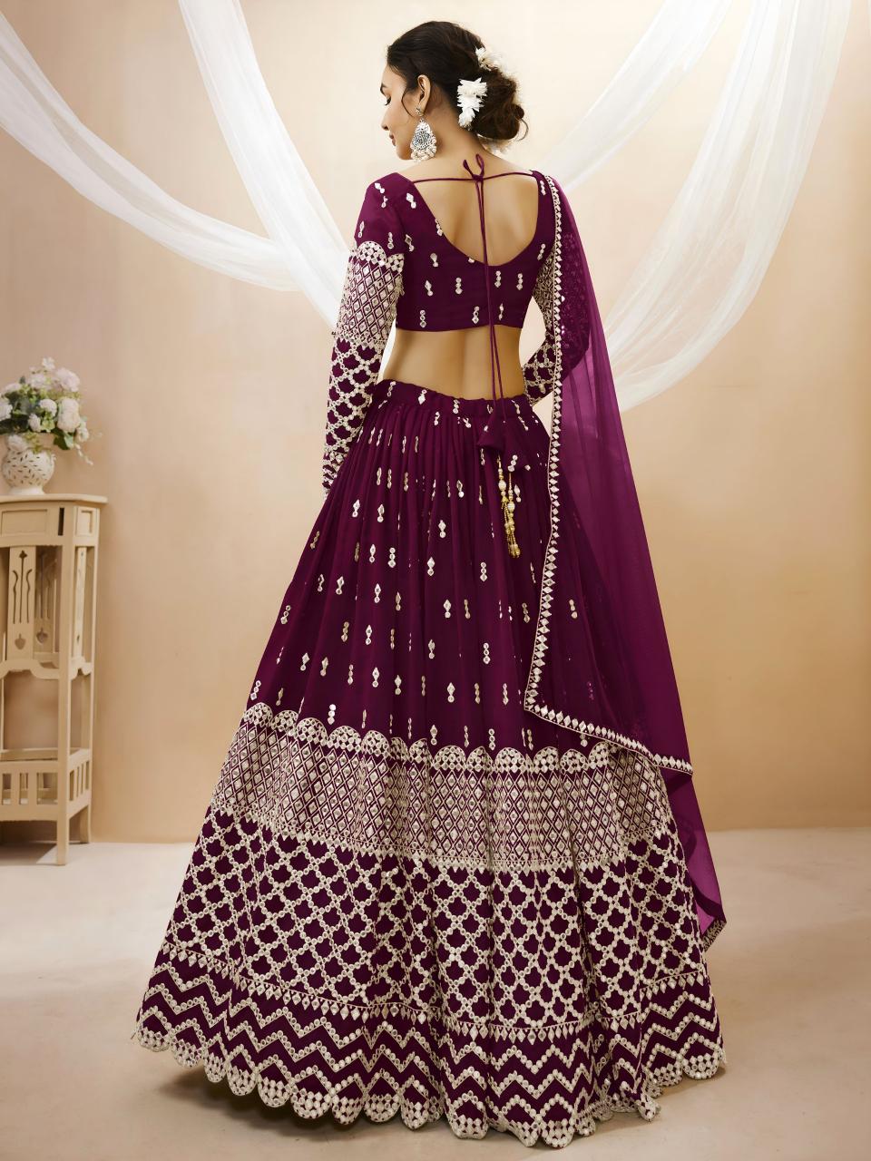 Sabella 304 Wine catalog lehenga choli for winter online india