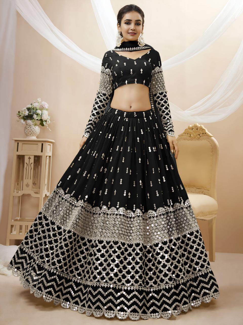 Sabella 305 Black catalog wholesale lehenga market in surat