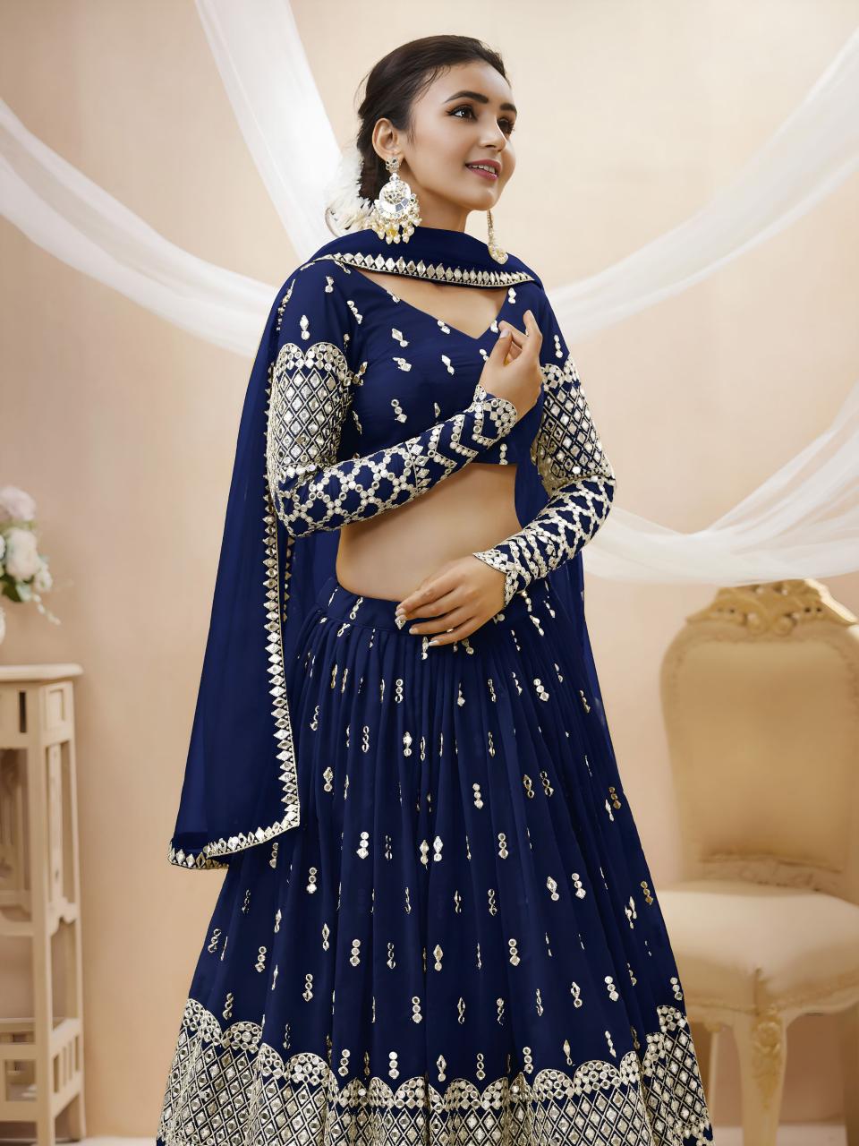 Sabella 307 Navy Blue catalog lehenga wholesale market in dadar