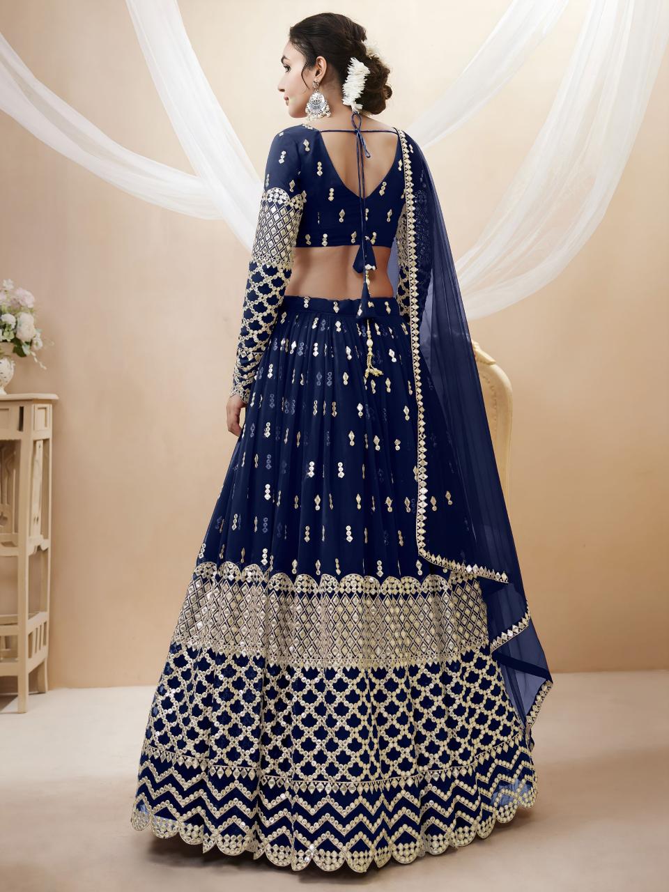 Sabella 307 Navy Blue catalog lehenga wholesale market in dadar