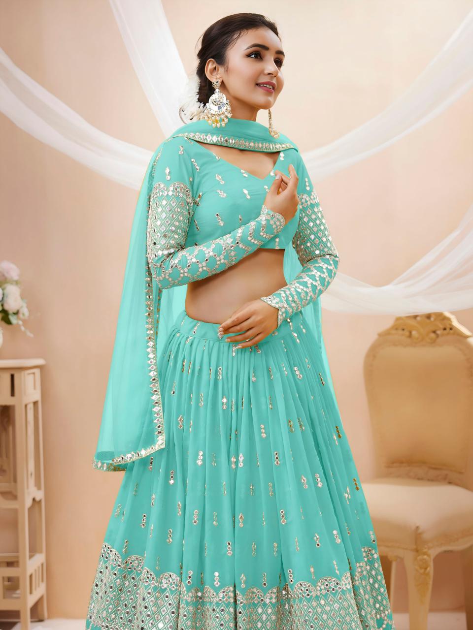 Sabella 309 Sky Blue catalog designer lehenga wholesale