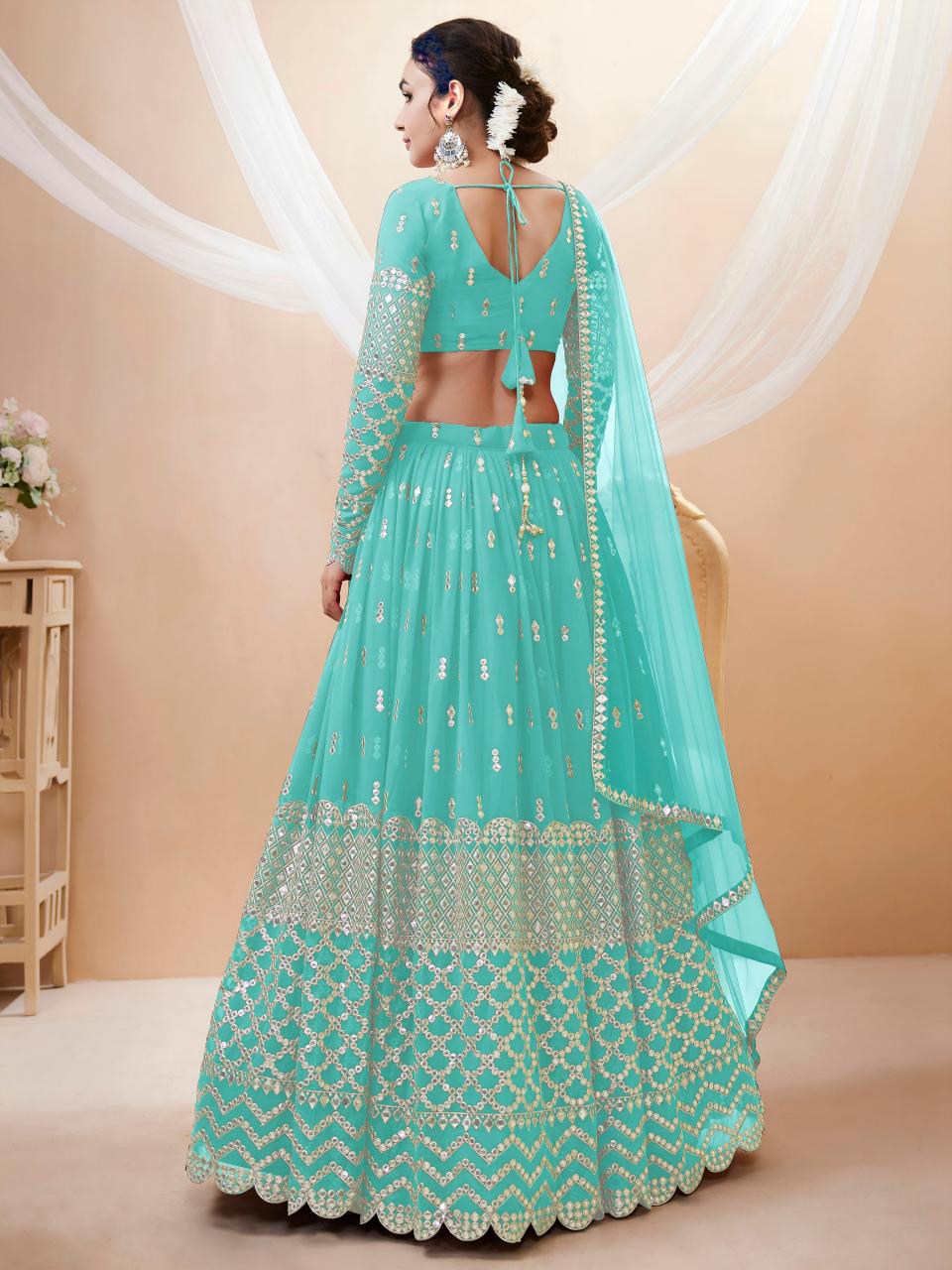 Sabella 309 Sky Blue catalog designer lehenga wholesale