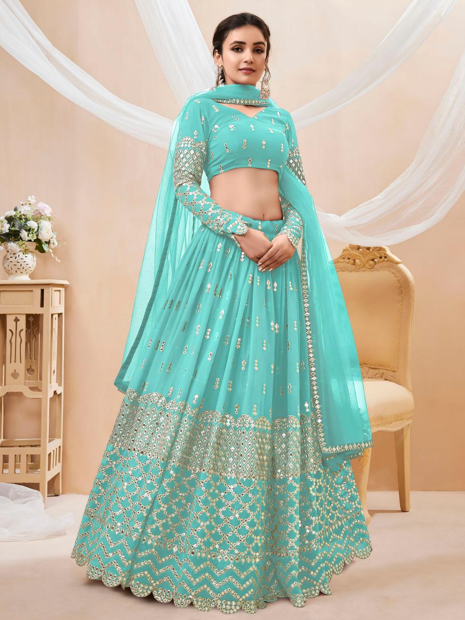 Sabella 309 Sky Blue catalog designer lehenga wholesale