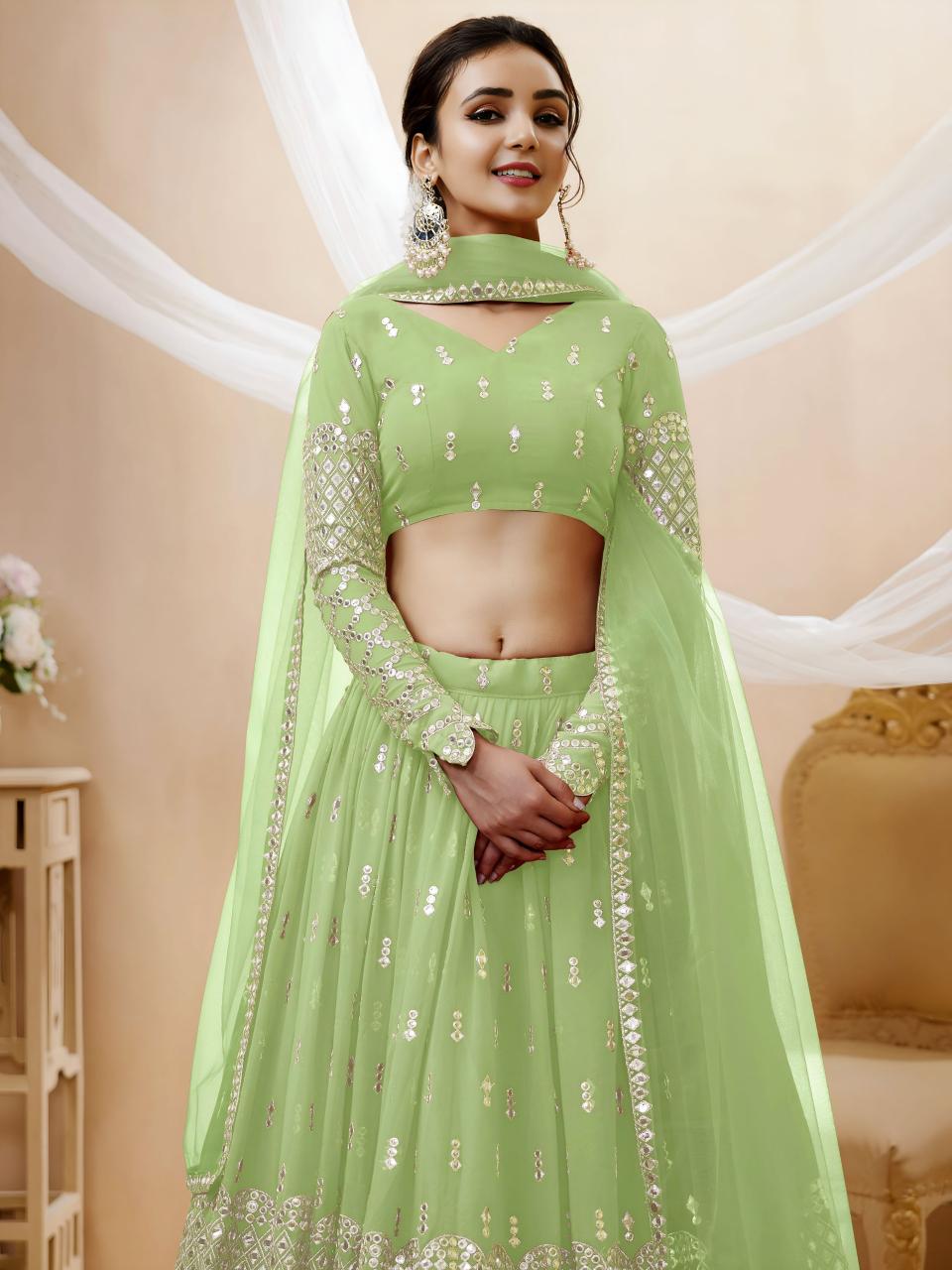 Sabella 311 Pista catalog lehenga wholesale market in ludhiana