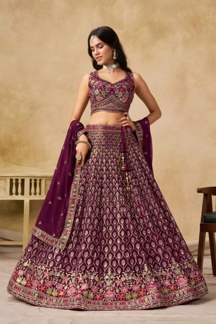 Sabella 5134 Maroon catalog lehenga designers india